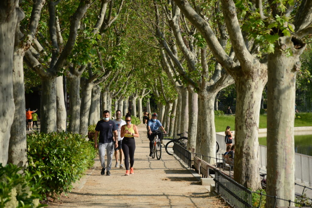 El Retiro y otros ocho parques de Madrid mantendrán zonas balizadas por la alerta amarilla