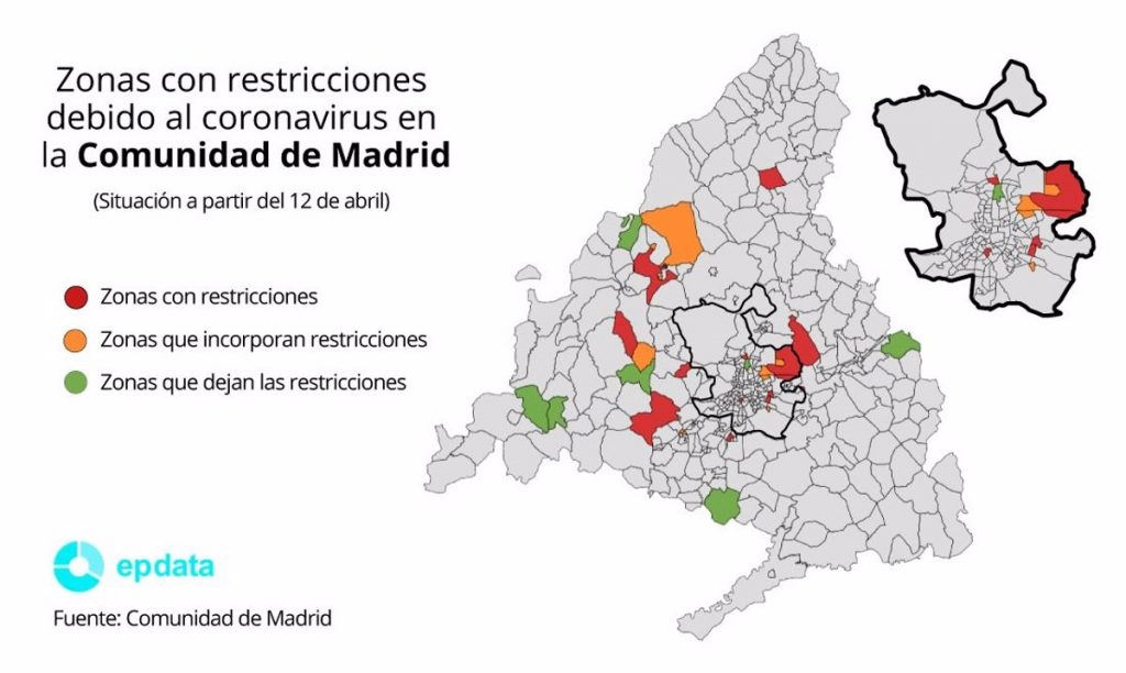 Madrid cierra 17 Zonas Básicas de Salud y cinco localidades a partir de este lunes