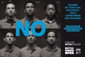 Los tenistas que participan en el Mutua Madrid Open dicen 'no' a la violencia de género