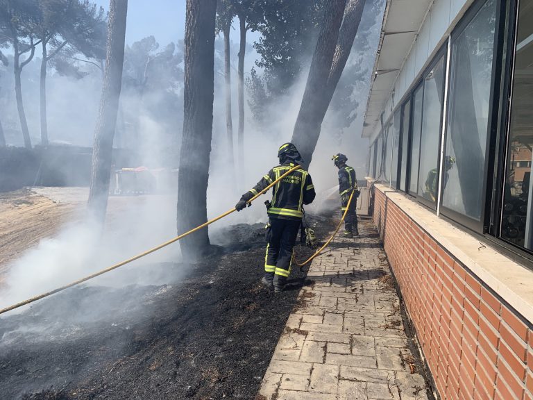 Los Bomberos extinguen un incendio en una zona de pastos próxima a Ciudad Universitaria