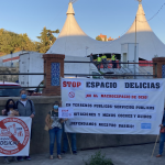 La plataforma Stop Espacio Delicias se concentra contra la inauguración y reclama el uso dotacional de la parcela