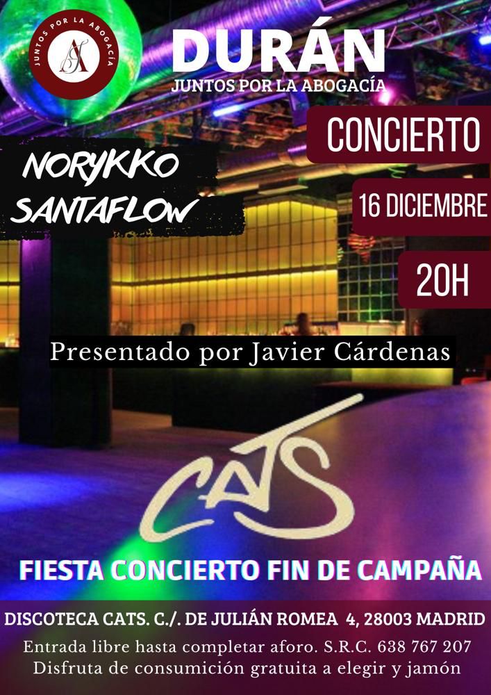 Los raperos Norykko y Santaflow amenizarán el acto fin de campaña de Miguel Durán al ICAM